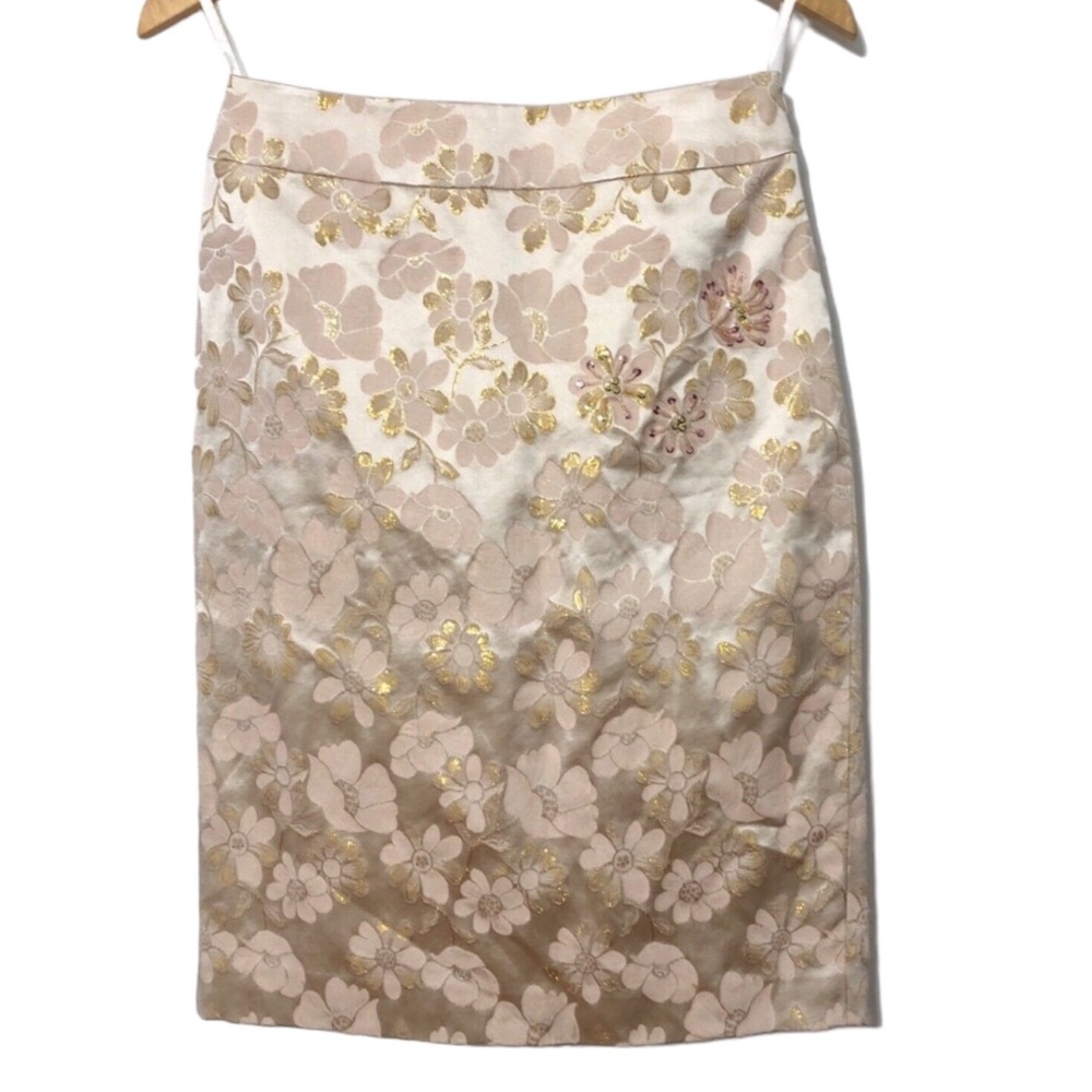 Banana Republic Floral Beaded Sequin Skirt Womens Size 0